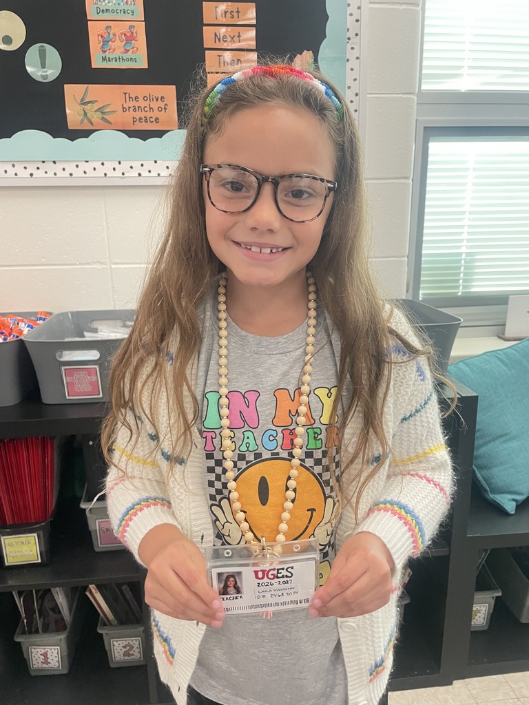 A student dressed as a teacher
