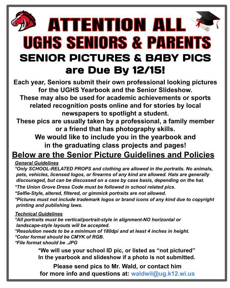 senior photos due Dec. 15
