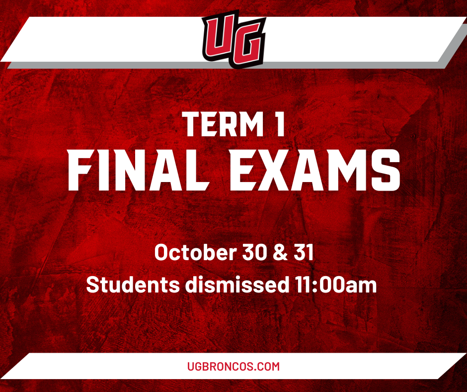 Final Exams - 10/30 & 10/31