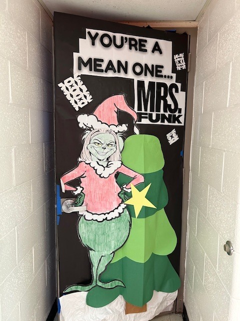 Door decorated for the holiday