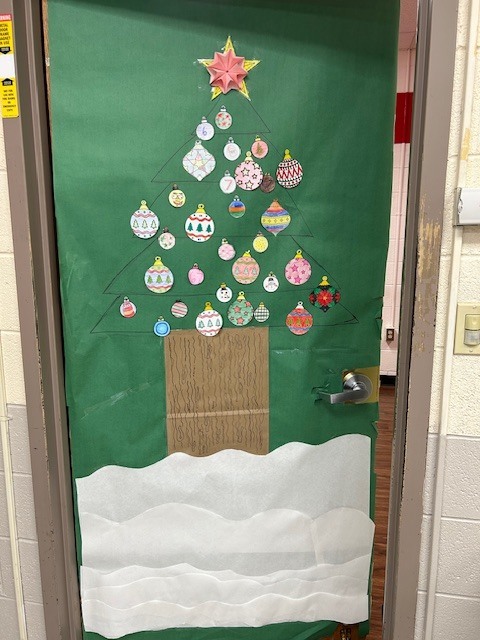 Door decorated for the holiday