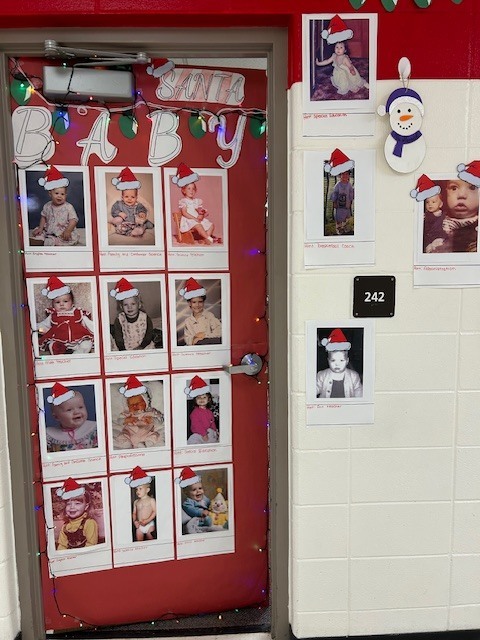 Door decorated for the holiday