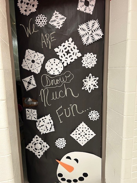Door decorated for the holiday