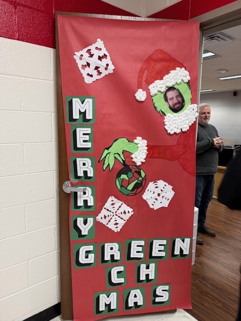 Door decorated for the holiday