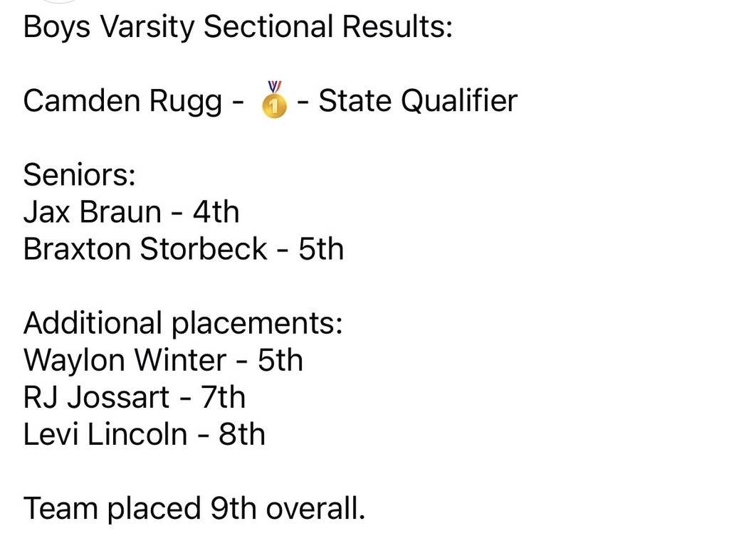 Sectional results