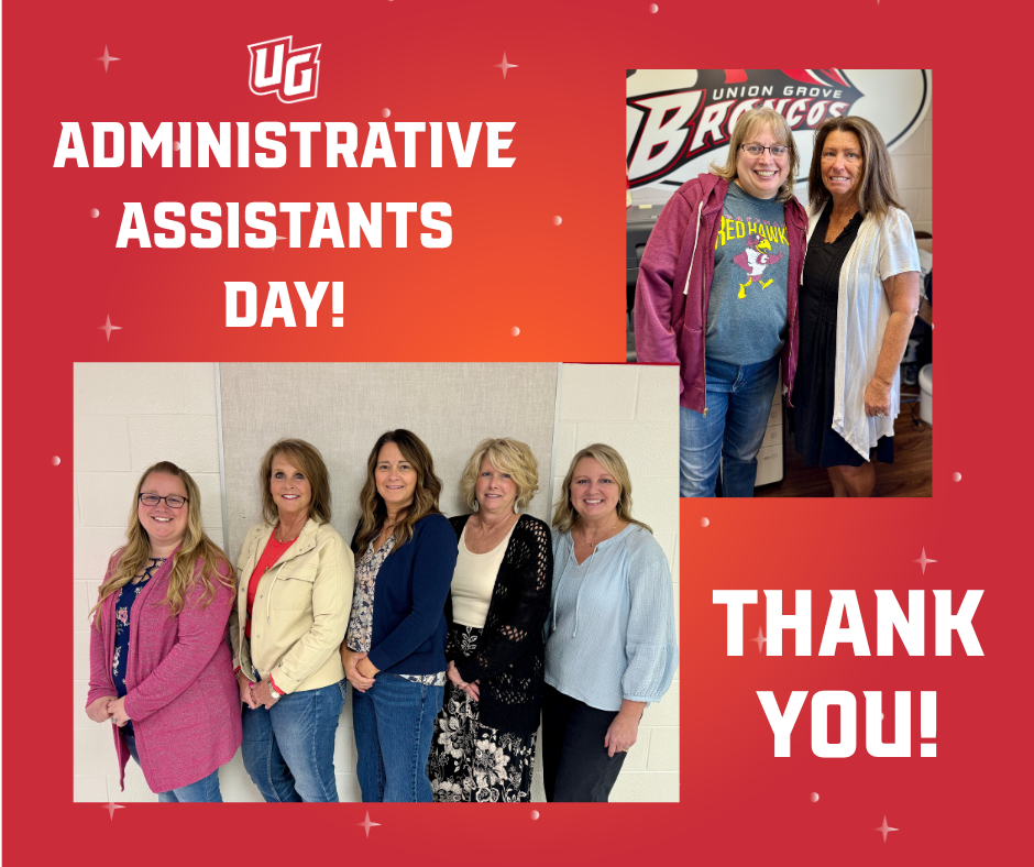 A collage celebrates Administrative Assistants Day.