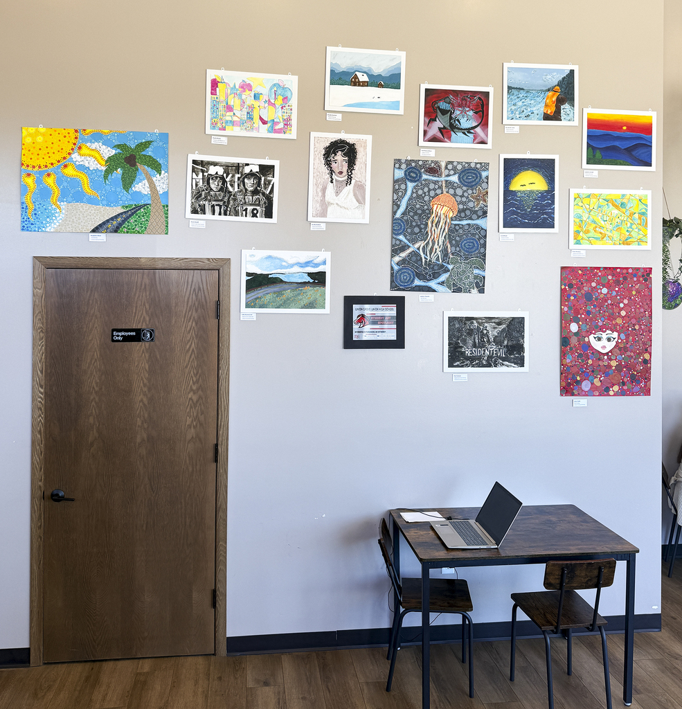 artwork on the wall at Just Brew It
