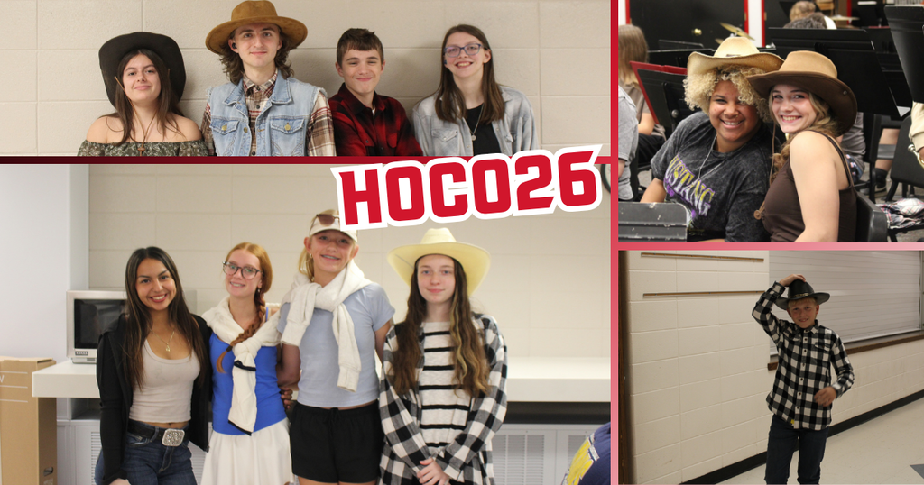 A collage of various individuals, some in cowboy hats, standing in front of different backgrounds.