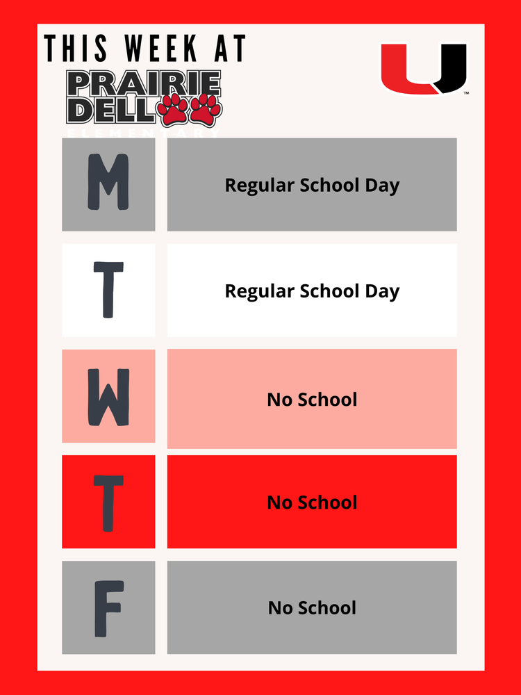 This week at PDE we have school on Monday and Tuesday only. Have a wonderful break as we head into the last few weeks of first semester.