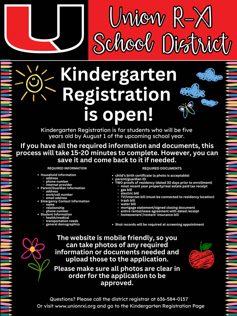 Kindergarten registration opens today for the 2026-27 school year.