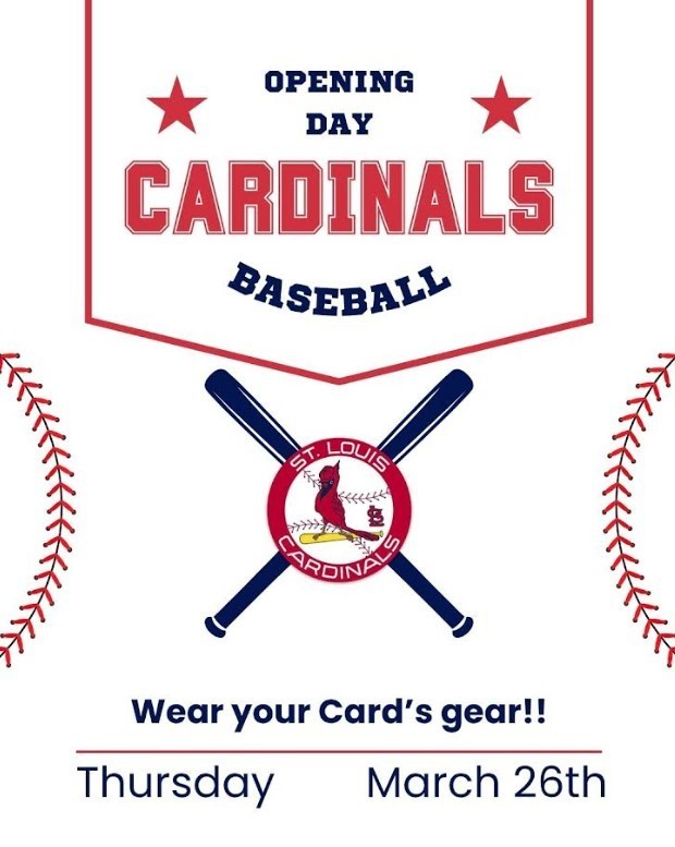 Thursday is opening day. Wear your Cardinals gear and show your support for the new season.