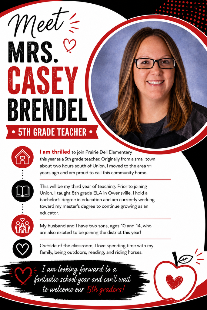 Welcome Casey Brendel to the PDE 5th grade team.