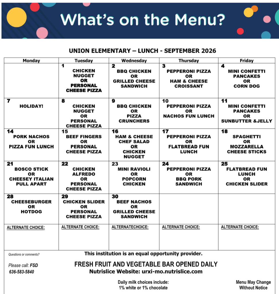 Check out the September menus!