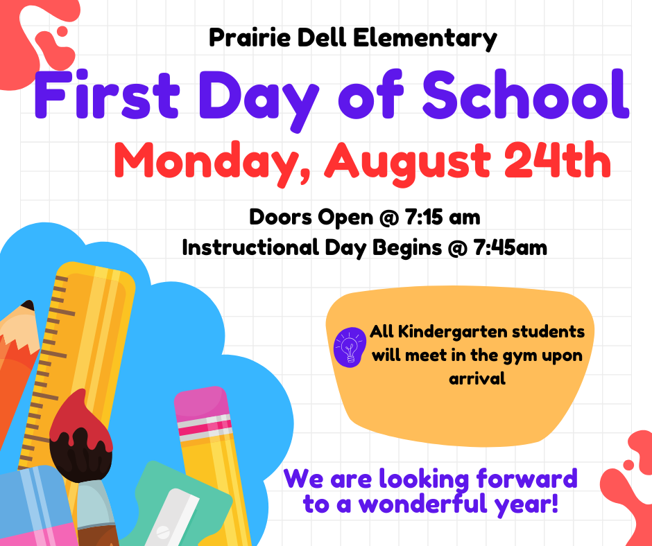Monday is the first day of school!