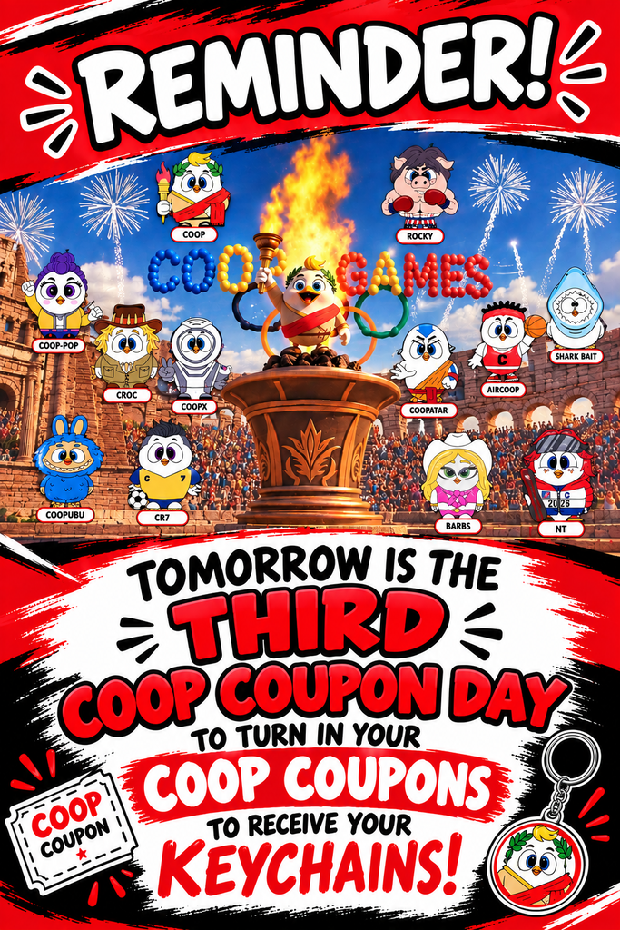 Tomorrow is our third COOP coupon day!