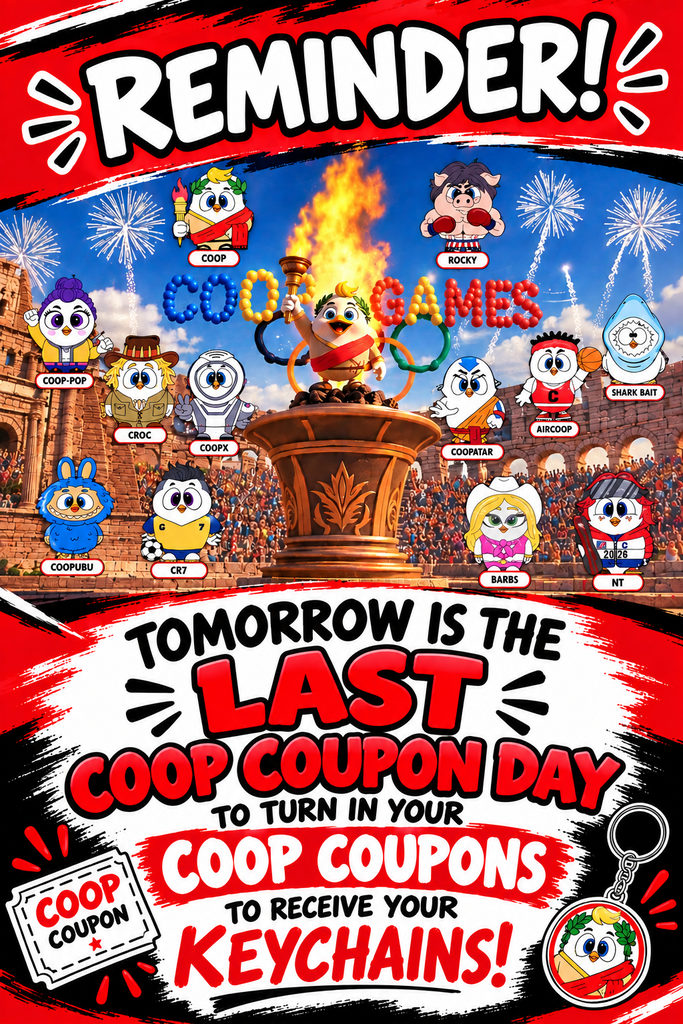 Tomorrow is the last Coop coupon day.