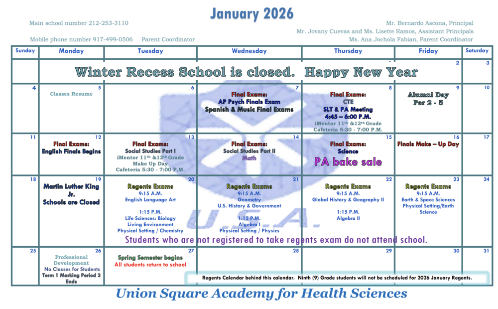 January 2026 calendar 