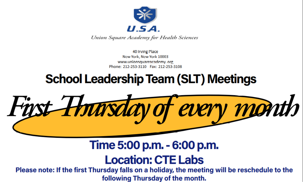 SLT Meeting Schedule
