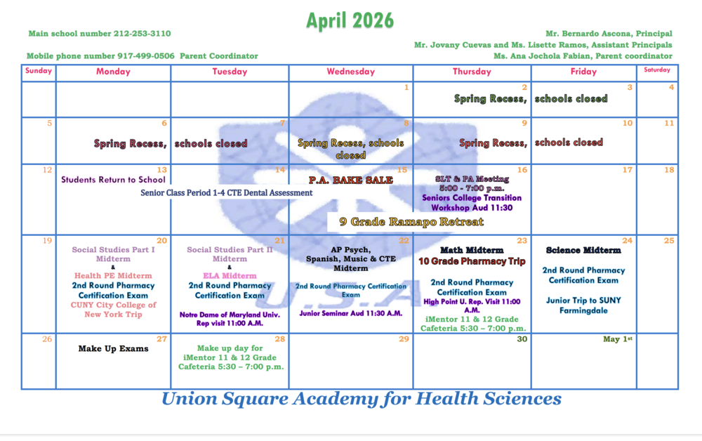 April 2026 Events Calendar