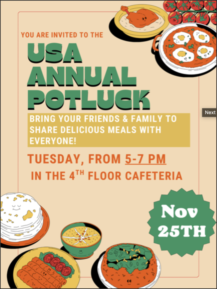 USA Annual Potluck Flyer