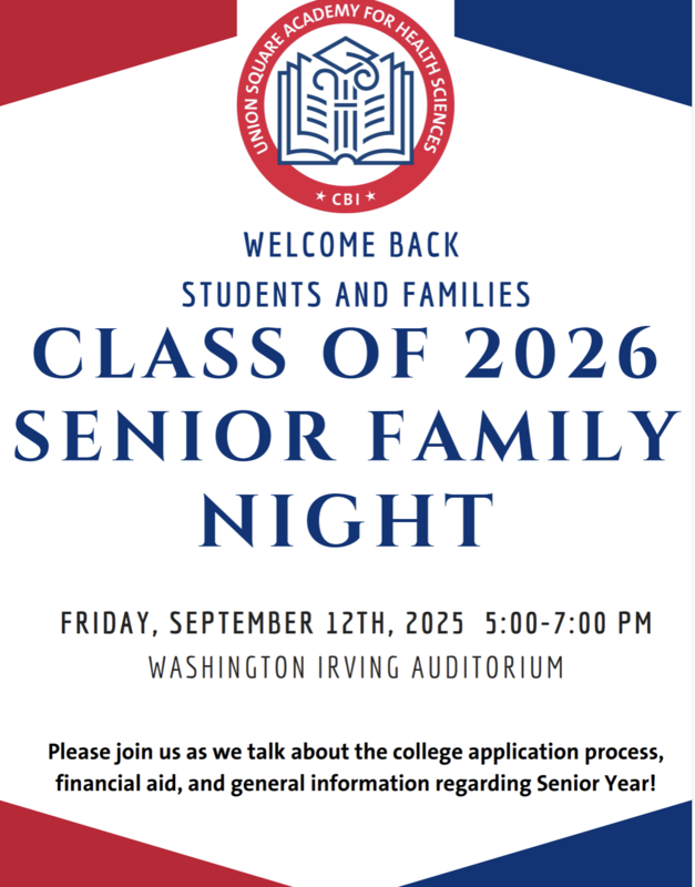 Senior Family night flyer