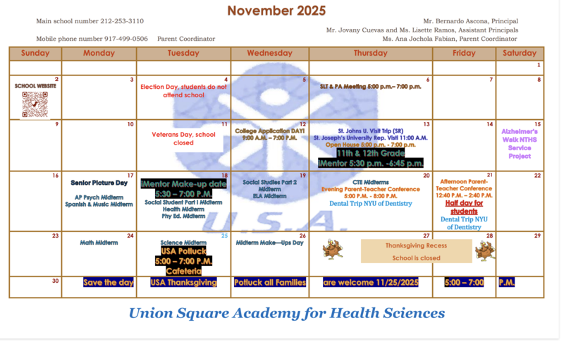 November 2025 events calendar