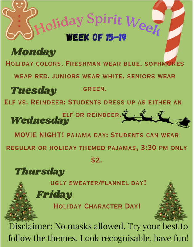Holiday Spirit Week Flyer