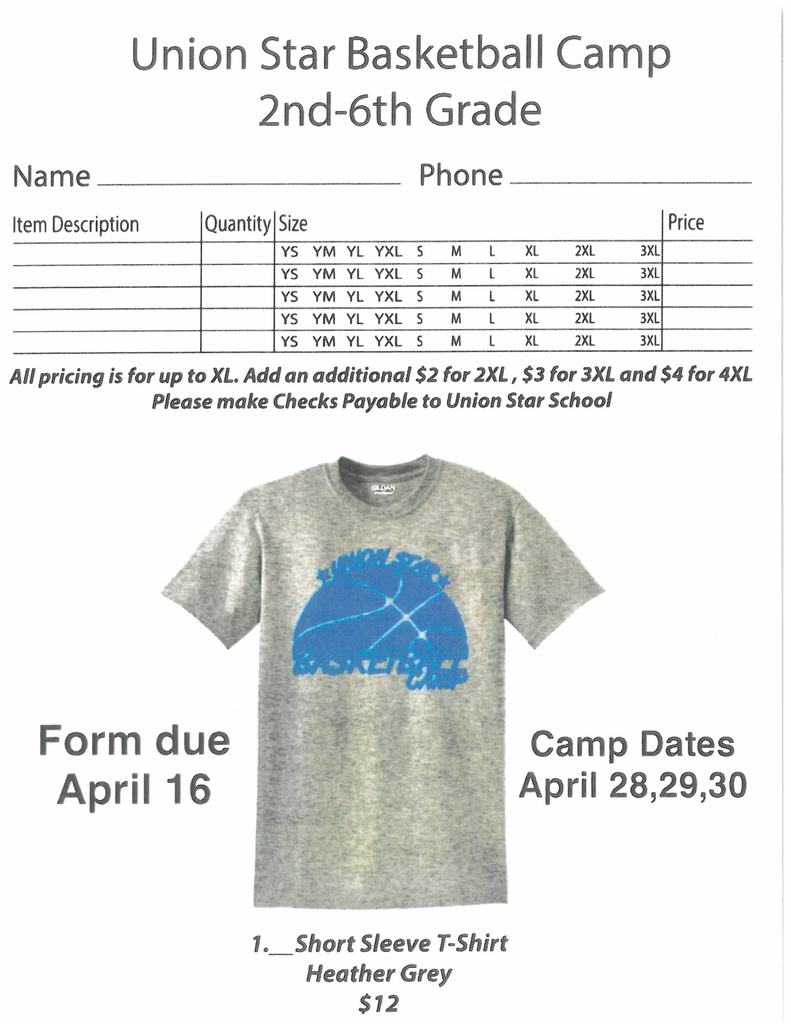 Elementary Basketball Camp Flier