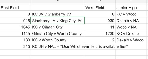 Softball Bracket