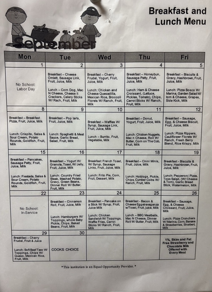 lunch menu