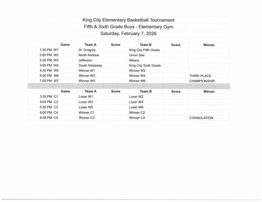 KC EL Boys Bracket