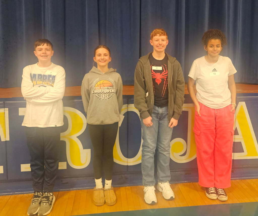 Four student winners from the DeKalb County Spelling Bee on February 10.