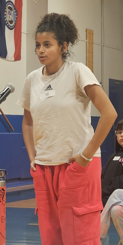 Natalie Rowland, who will be the second alternate to the regional bee, spells a word.