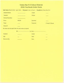 Yearbook Order Form