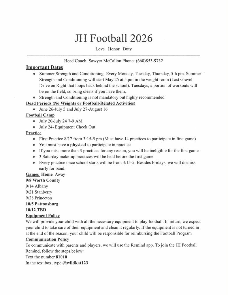 JH Football