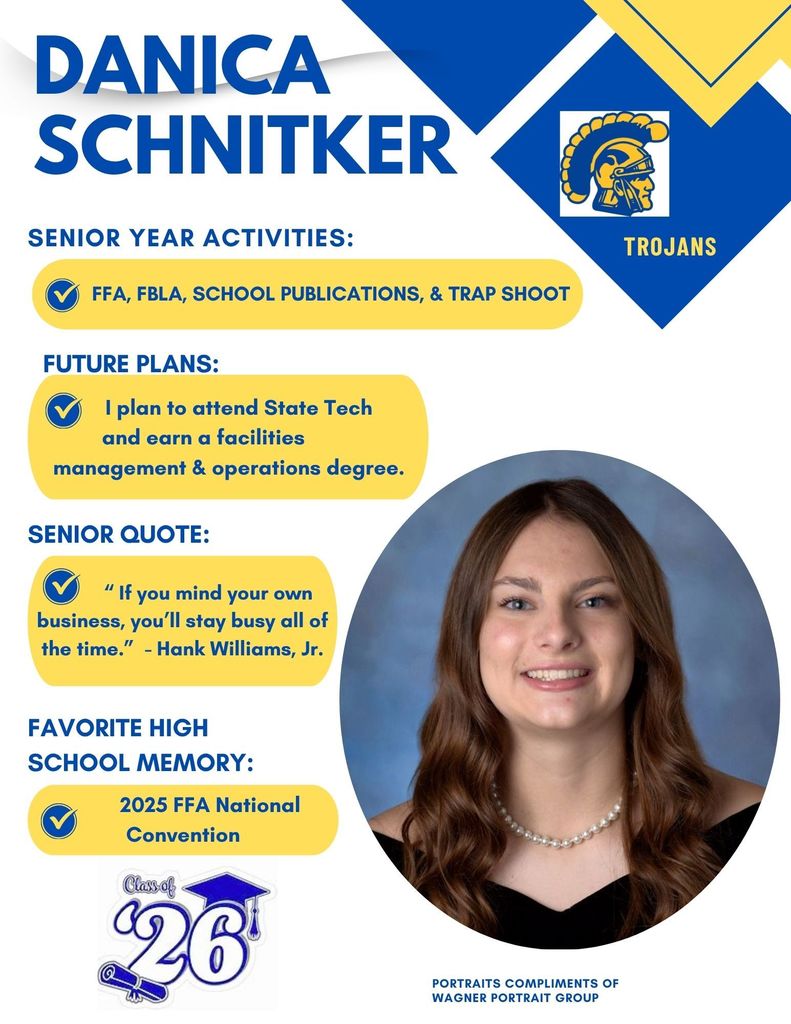 Picture of Danica and information about her high school career. 
