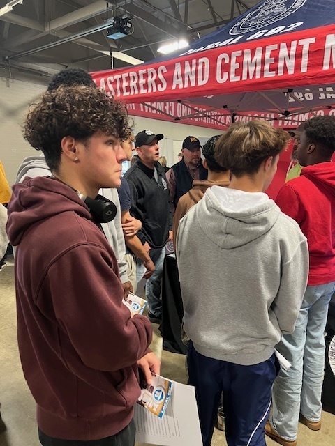 Students learning about trades