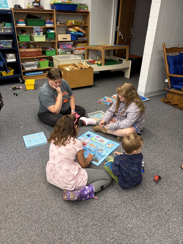 Playing board games. 