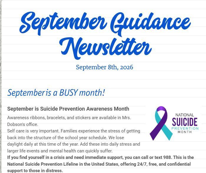 Septermber Guidance Newsletter