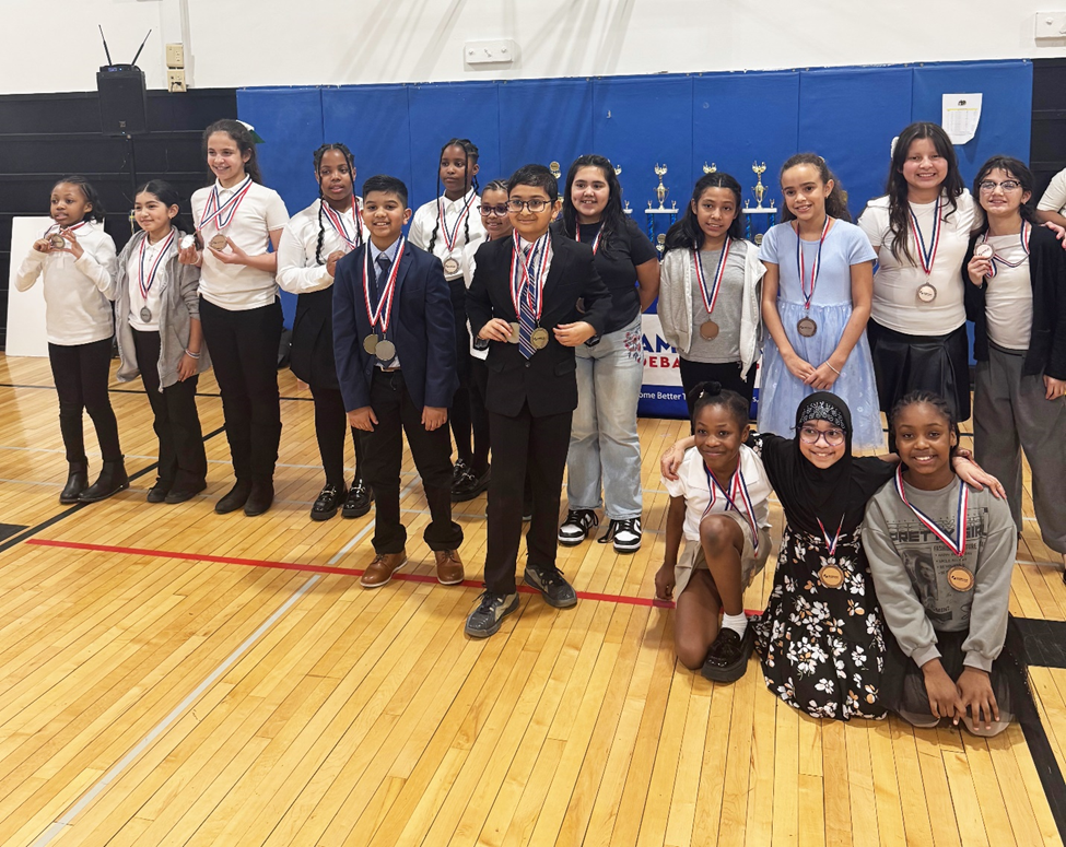 The top winners of the elementary school team award winners of the Long Island Classic Debate Tournament