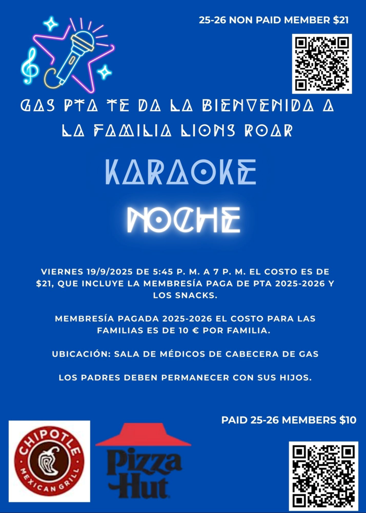 Gas PTA Karaoke night Spanish