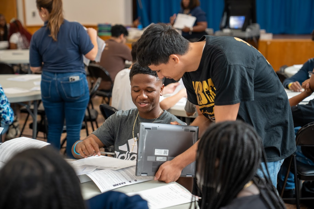 Students in voting workshop