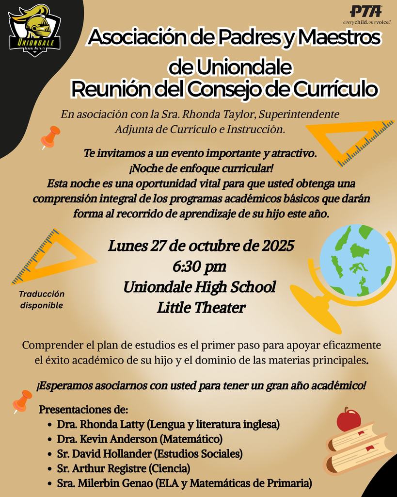 Uniondale PTA Curriculum Council Meeting Spanish