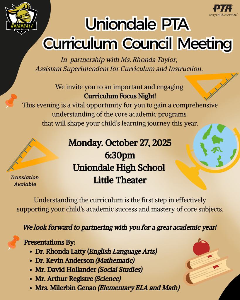 Uniondale PTA Curriculum Council Meeting English