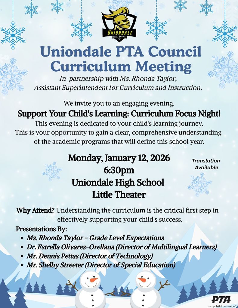 Curriculum Meeting Flyer English