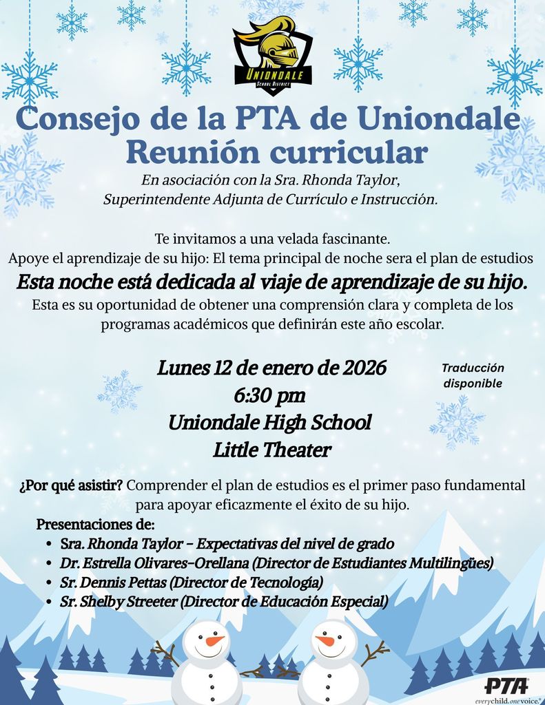 Curriculum Meeting Flyer Spanish
