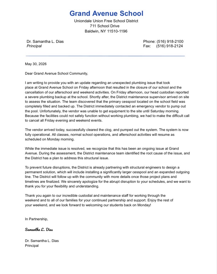 please see the attached letter. 