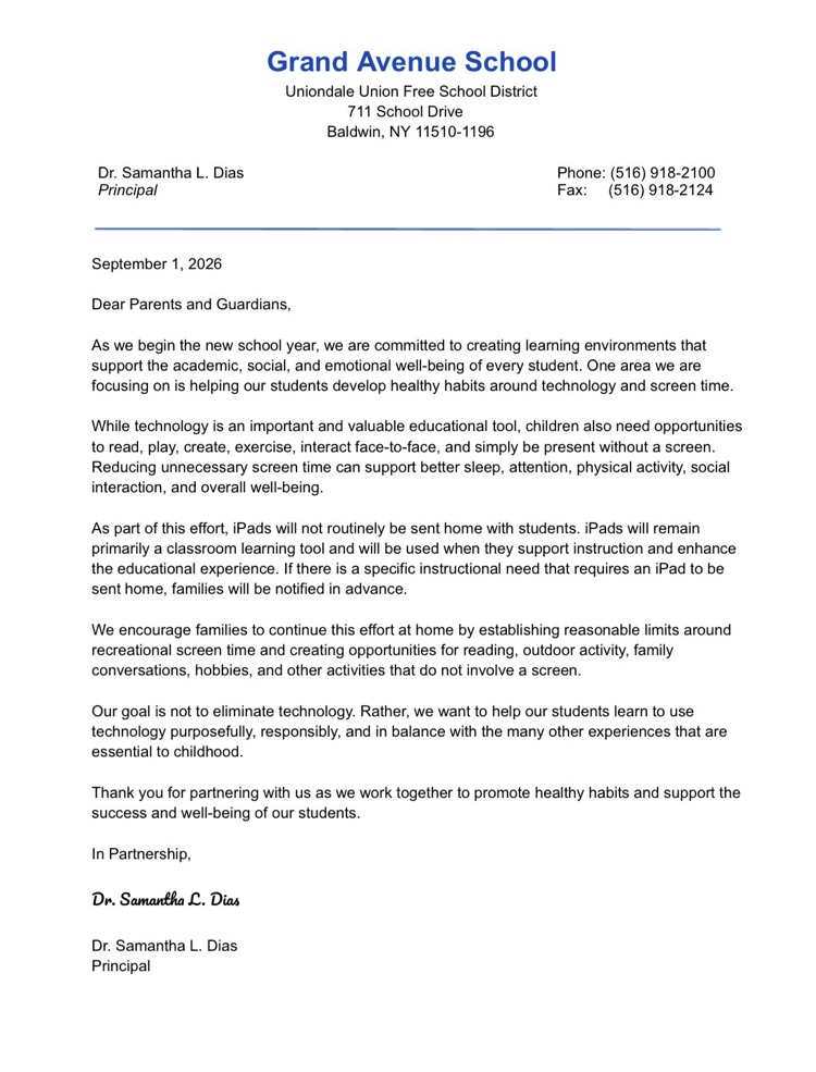 parent letter 