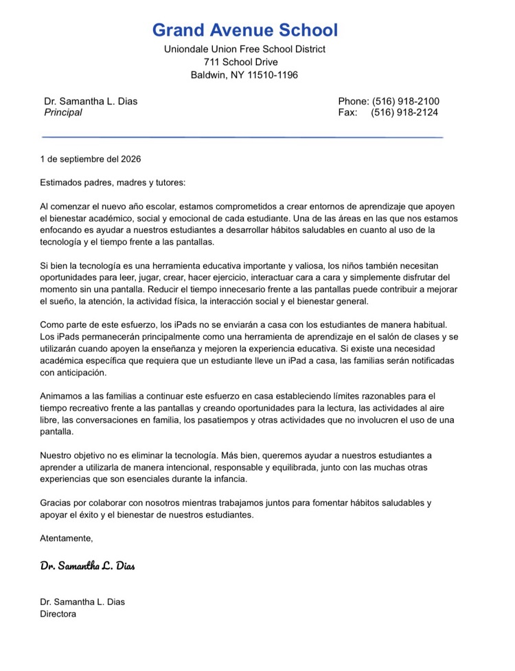 parent letter 