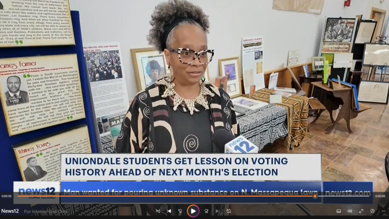 Video of Uniondale students getting a lesson on voting history.